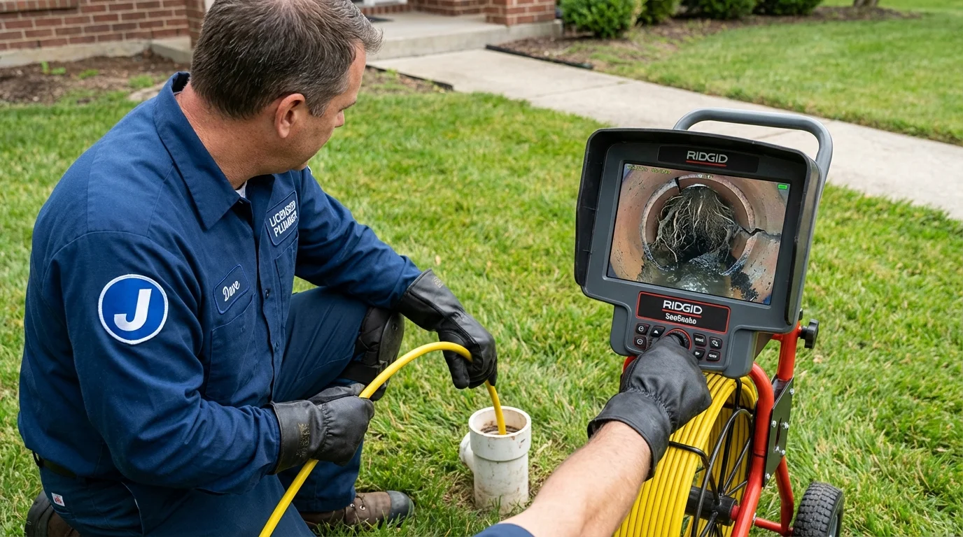 Sewer camera inspection being performed by Johns Plumbing LLC in Oregon