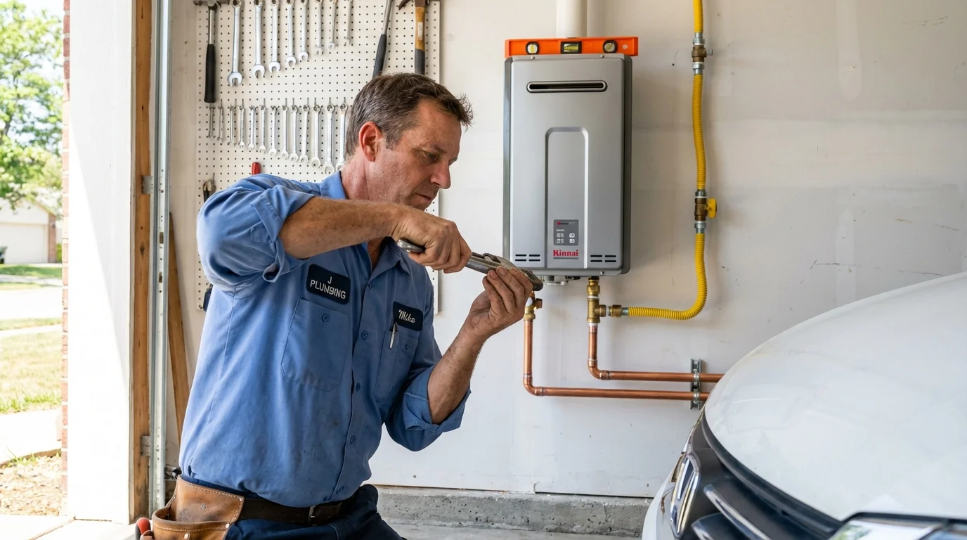 Tankless water heater installation by a Johns Plumbing LLC plumber in Oregon